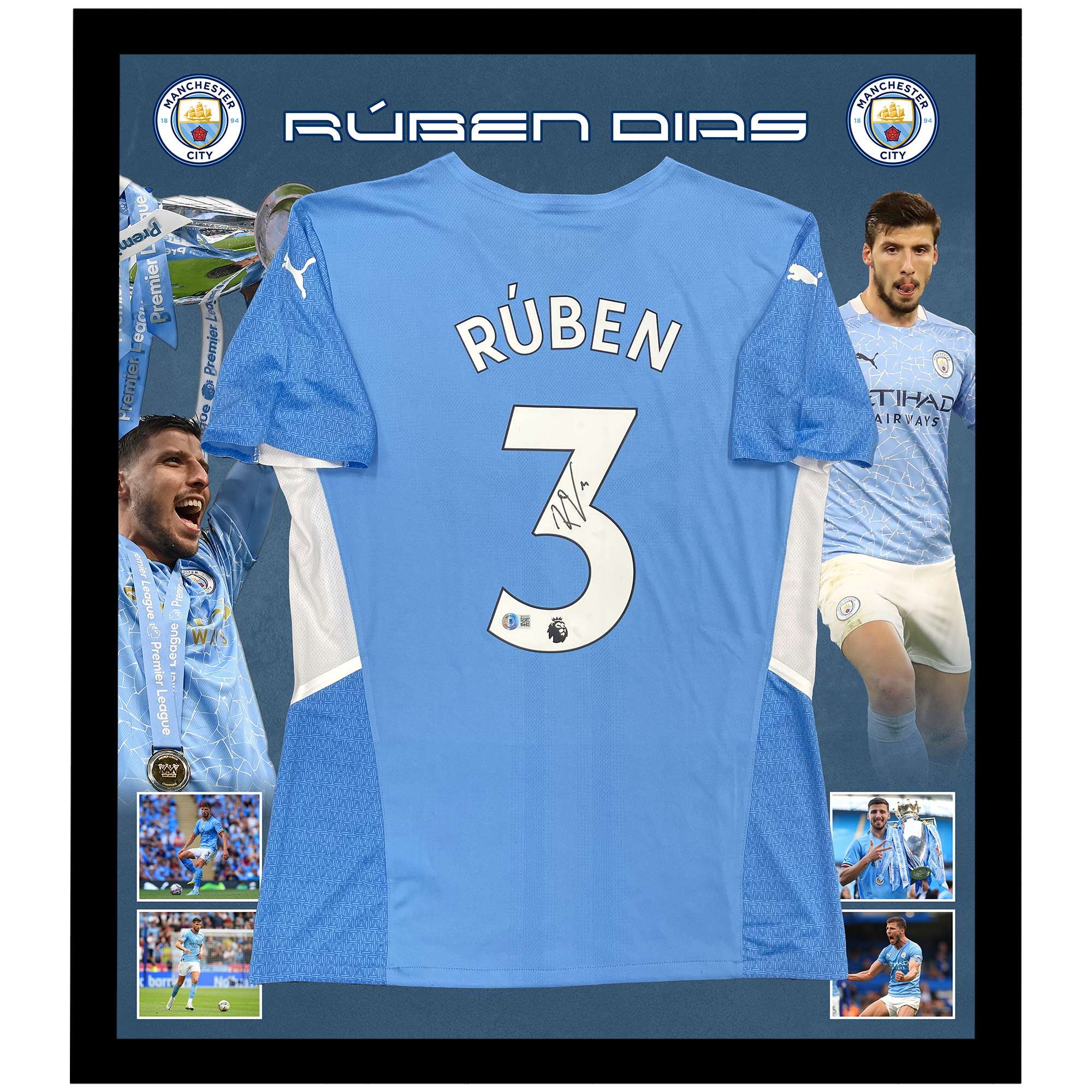 Soccer – Ruben Dias Signed & Framed Manchester City Jersey (Bec...