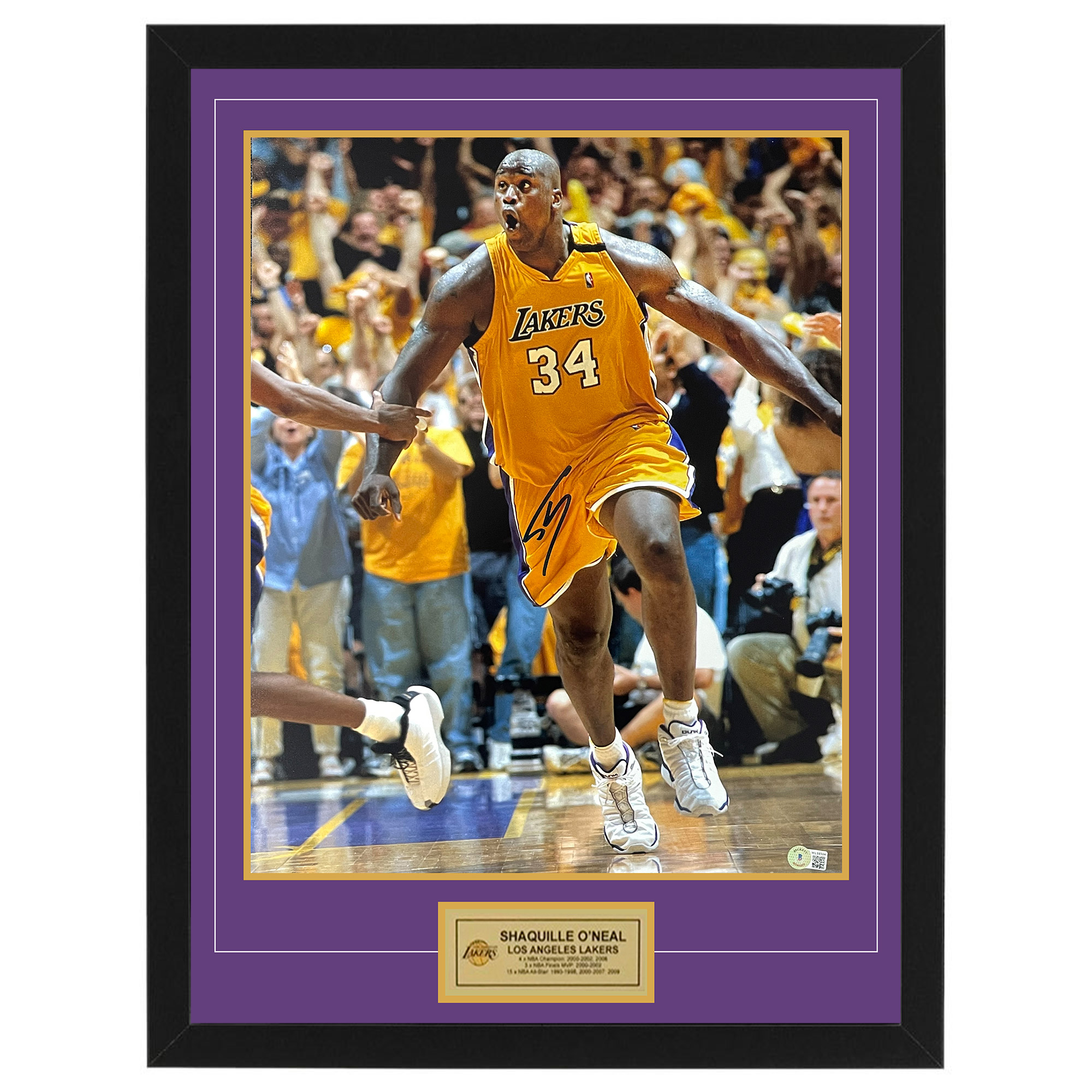 Basketball – Shaquille ONeal Signed & Framed Lakers 16×20 ...