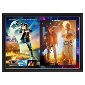 Michael J Fox & Christopher Lloyd - "Back to the Future" Signed & Framed 16x20 Photograph (ACOA)