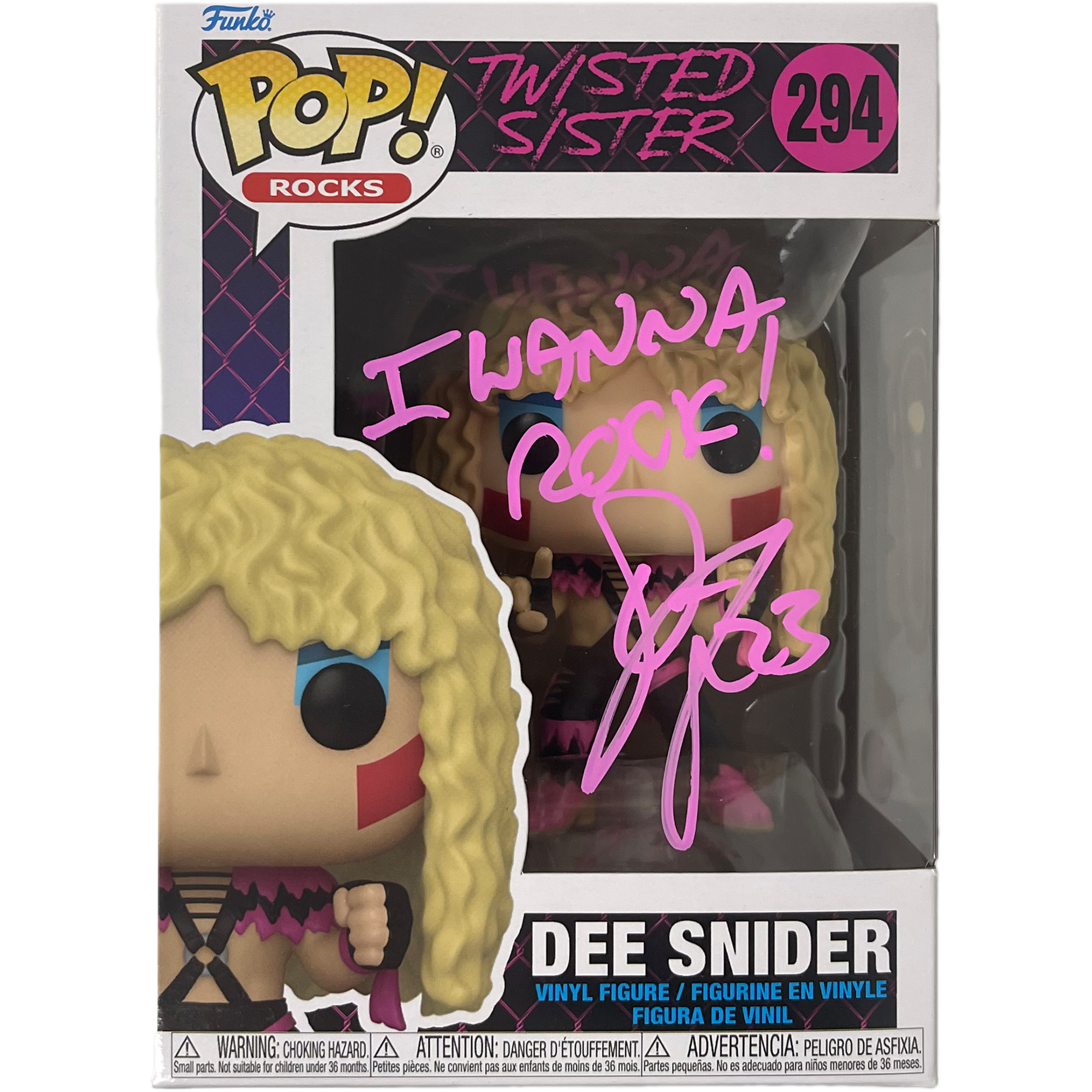 Dee Snider Signed “Twisted Sister” #294 Funko Pop! Vinyl w...