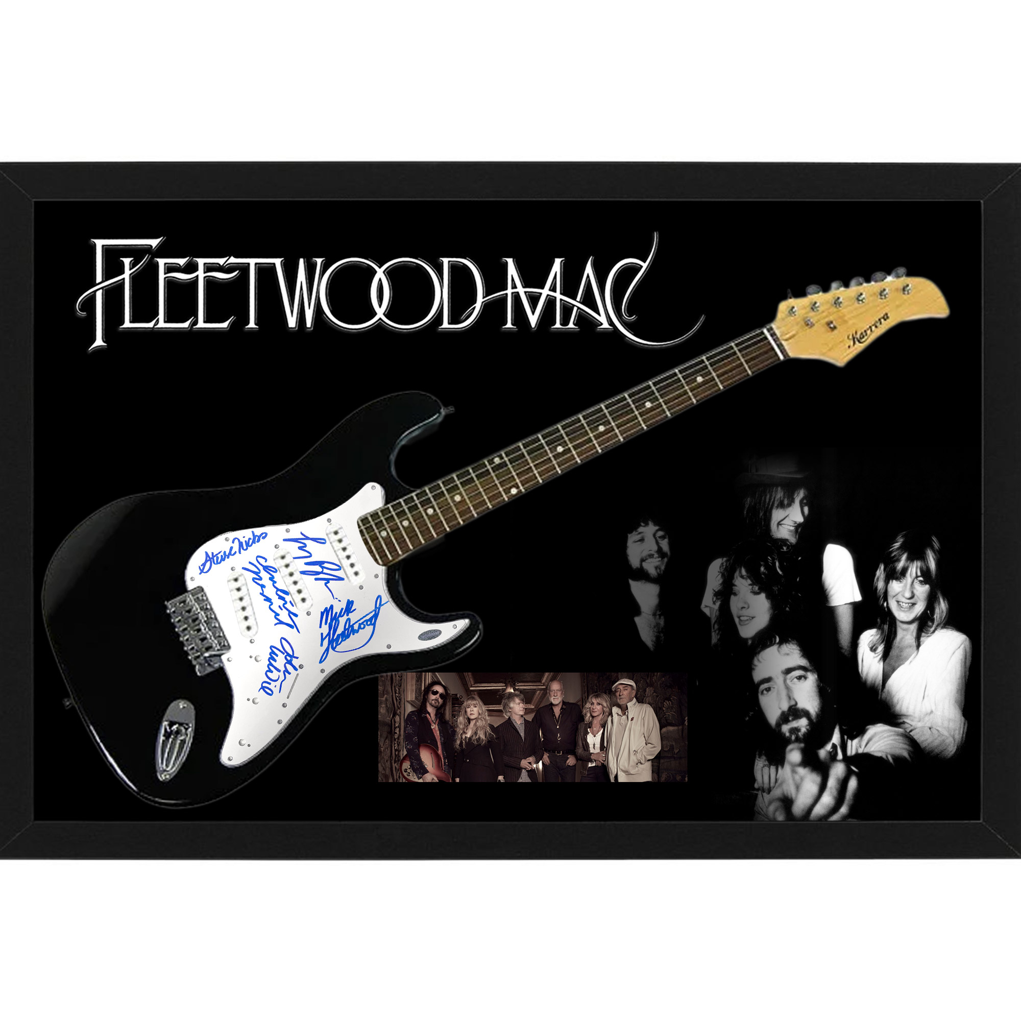 Music – Fleetwood Mac Hand Signed & Framed Full Size Guitar...