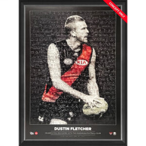 Essendon Bombers - Dustin Fletcher 400 Games Mosaic Framed Sportsprint