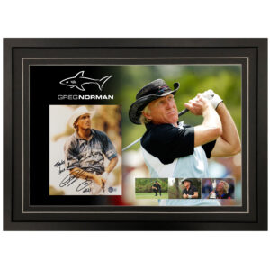 Golf - Greg Norman Signed & Framed 8x10 Photo Display (Beckett Hologram)