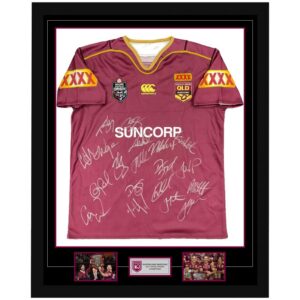 Queensland Maroons - 2017 Champions Team Signed & Framed Jersey