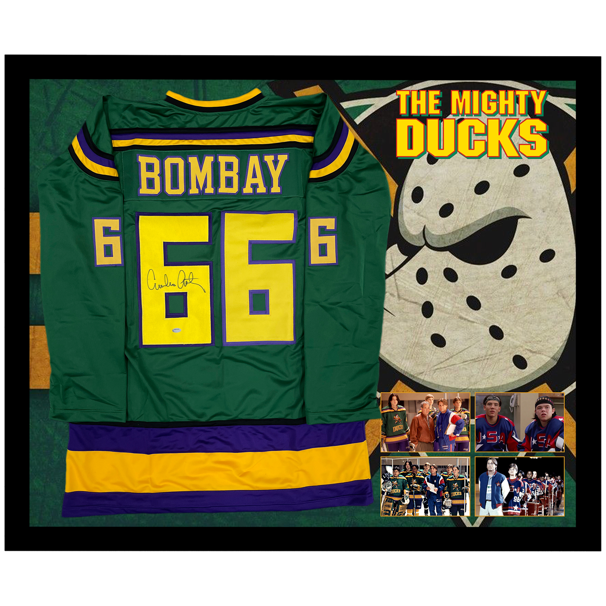 The Mighty Ducks – EMILIO ESTEVEZ Signed & Framed Jersey (S...