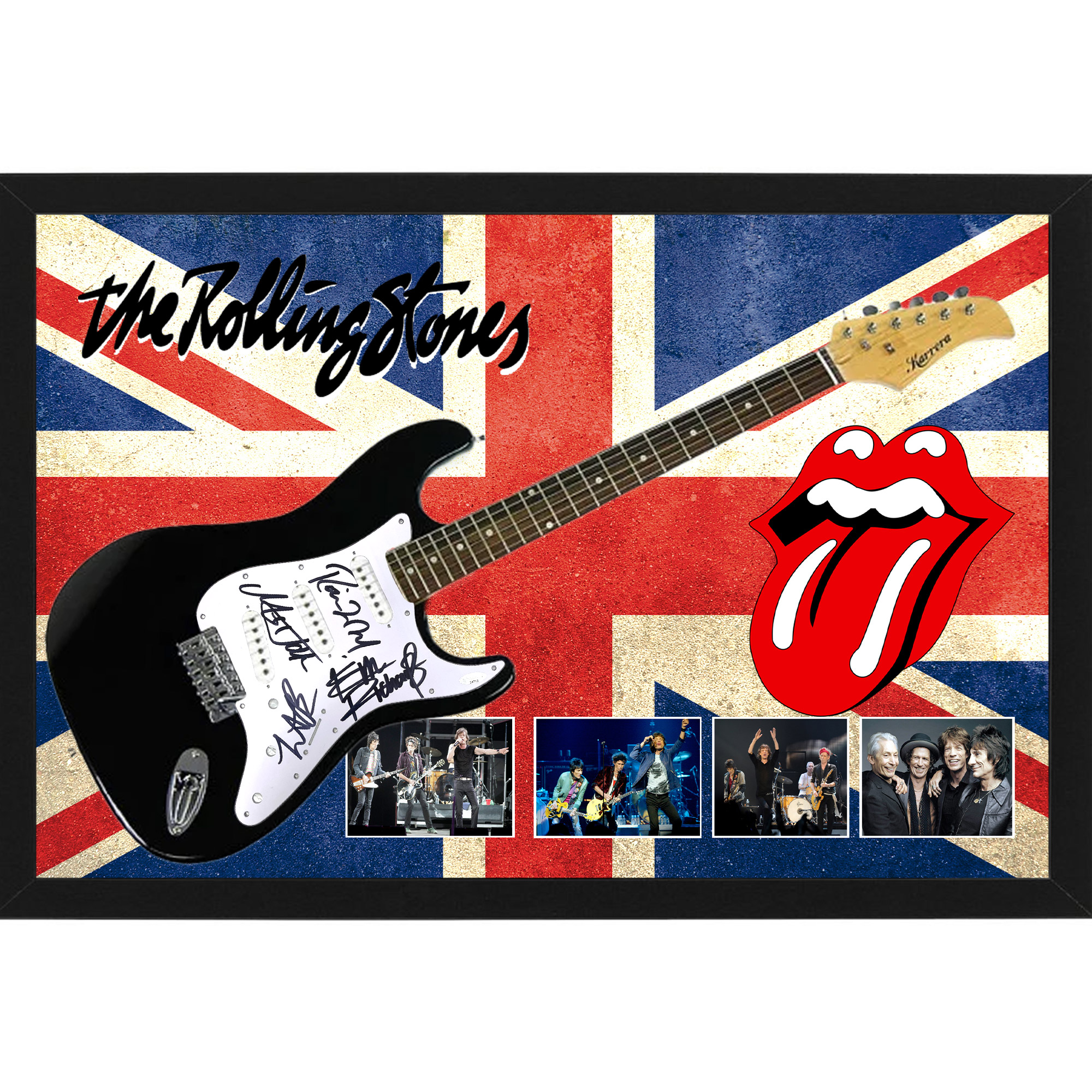 Music – The Rolling Stones Hand Signed & Framed Full Size G...