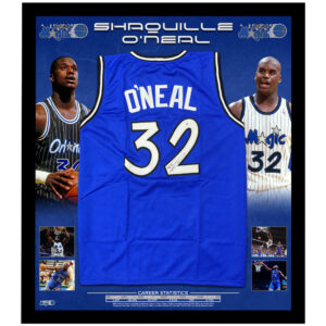 Basketball - Shaquille O'Neal Signed & Framed Blue Orlando Magic Jersey (Beckett COA)