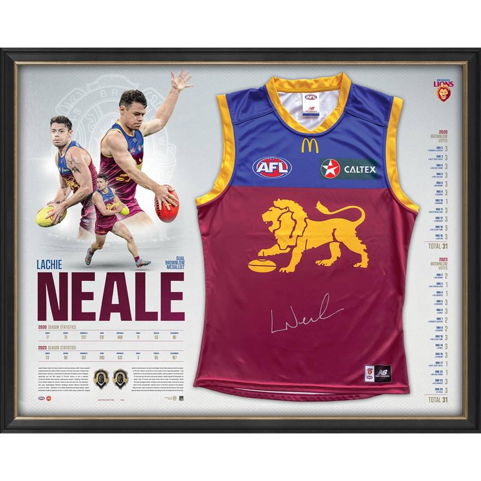 Brisbane Lions – LACHIE NEALE 2023 BROWNLOW MEDAL SIGNED GUERNSE...