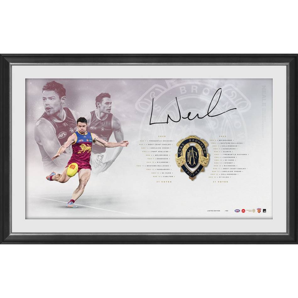 Brisbane Lions – LACHIE NEALE 2023 BROWNLOW MEDAL SIGNED LITHOGR...