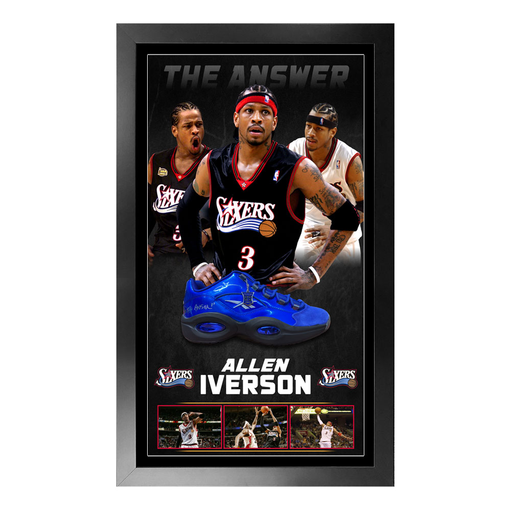 Basketball – Allen Iverson Signed & Framed Reebok Shoe (Bec...