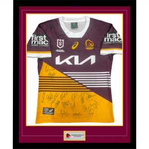 Allan Langer signed Retro Brisbane Broncos Jersey Framed