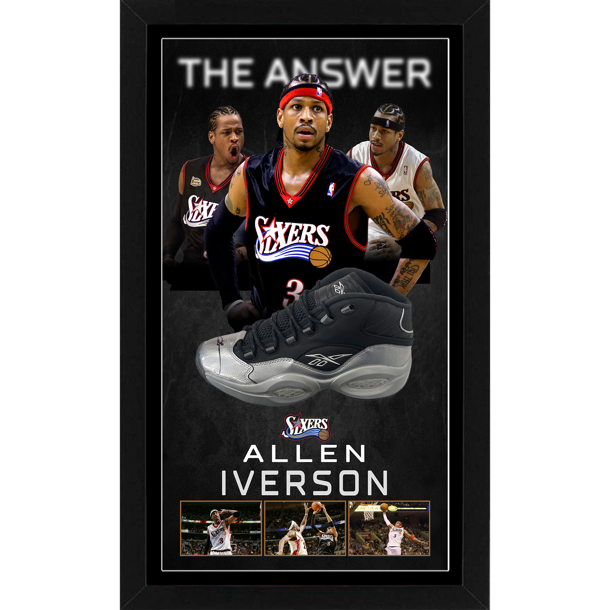 Basketball – Allen Iverson Signed & Framed Reebok Shoe (JSA...