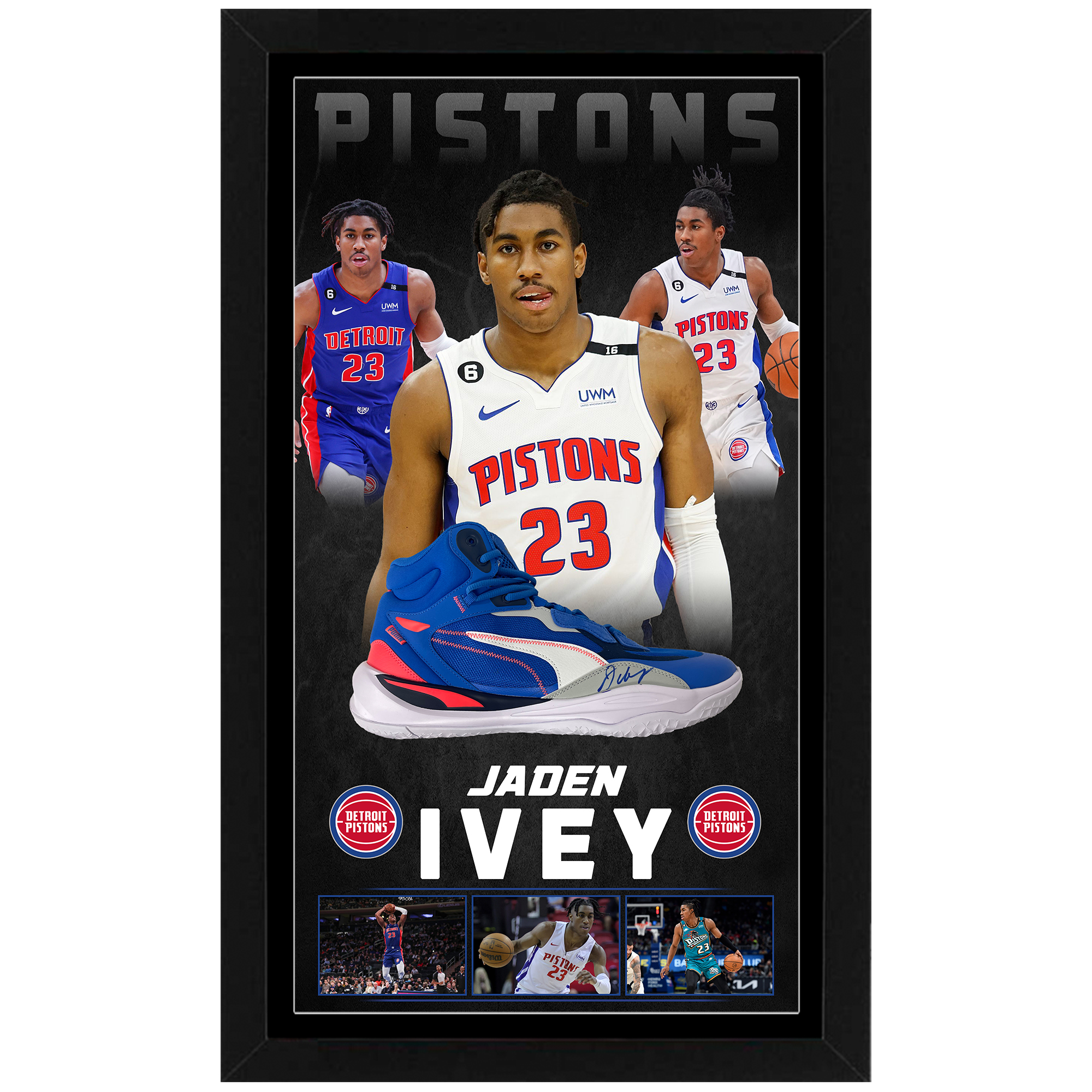 Basketball – Jaden Ivey Signed & Framed Puma Basketball Sho...