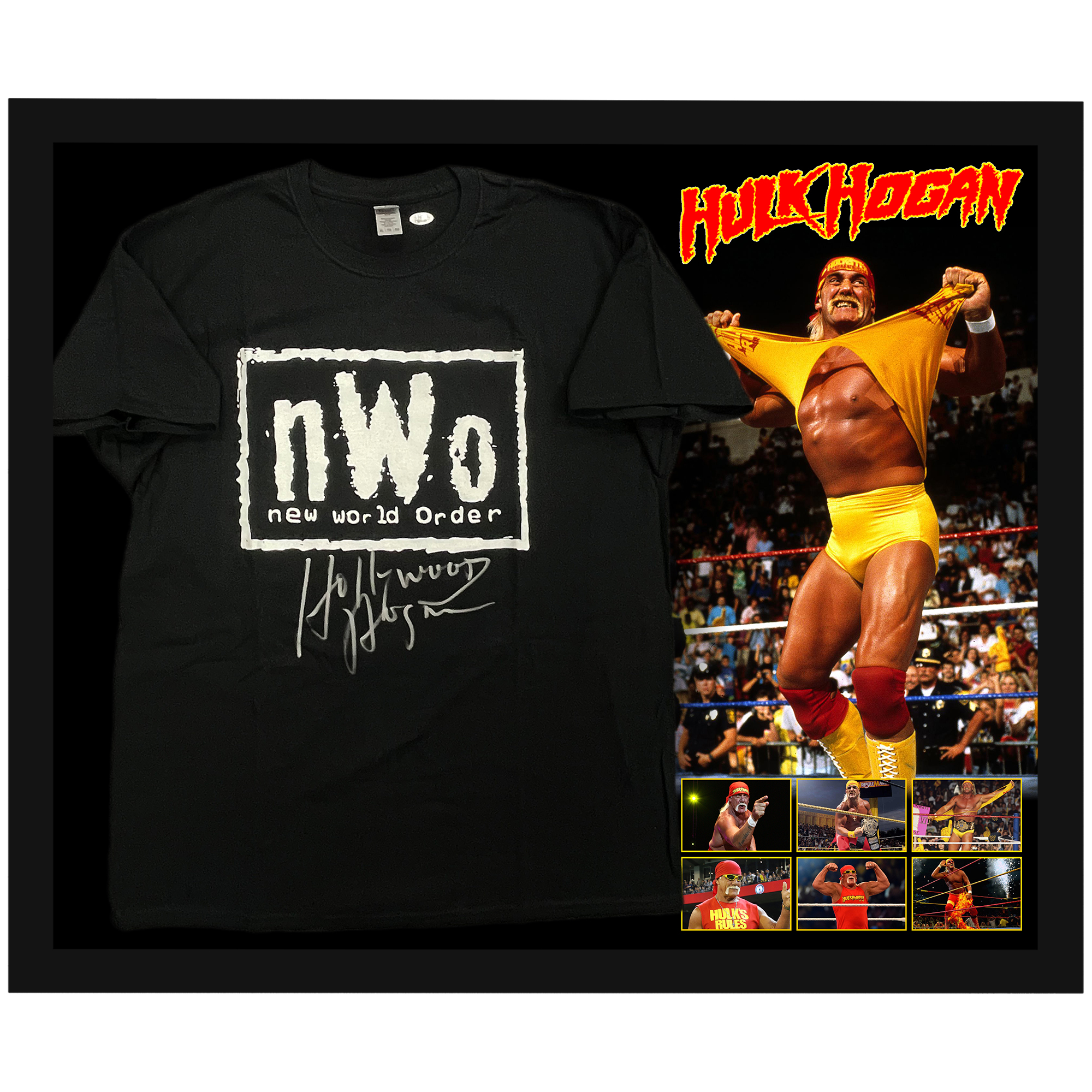 WWE – Hulk Hogan Signed & Framed New World Order Black Shir...