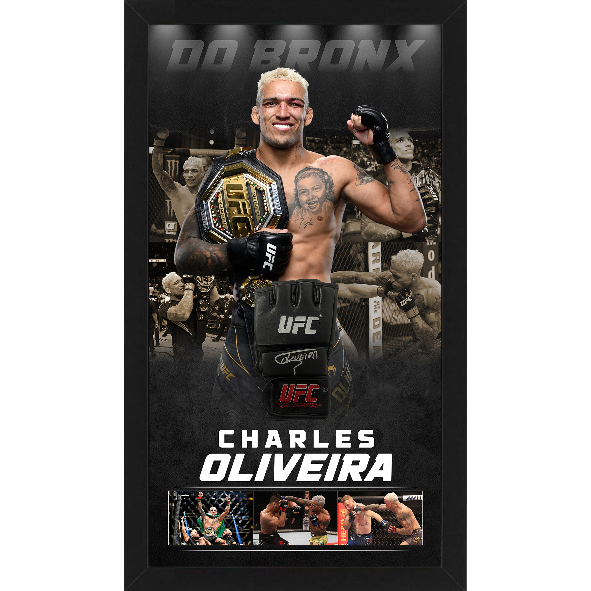UFC – Charles Oliveira Signed & Framed UFC Glove (JSA COA)