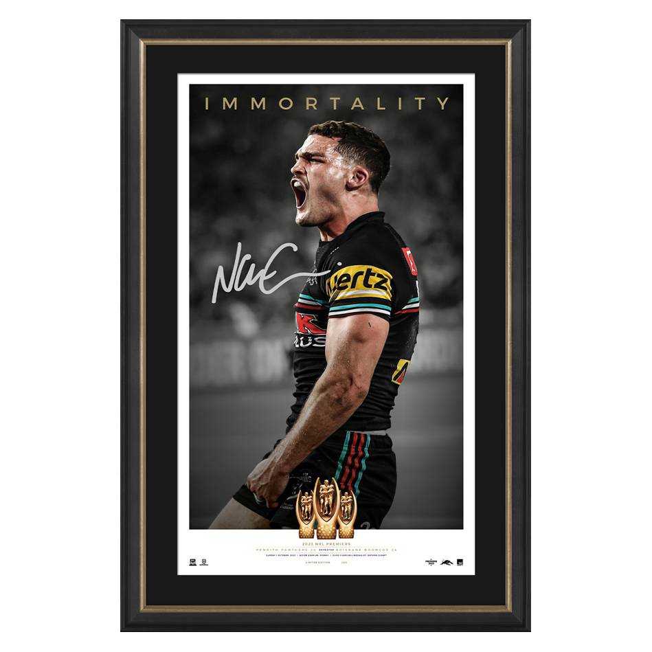 PENRITH PANTHERS – NATHAN CLEARY SIGNED PREMIERS ICON SERIES