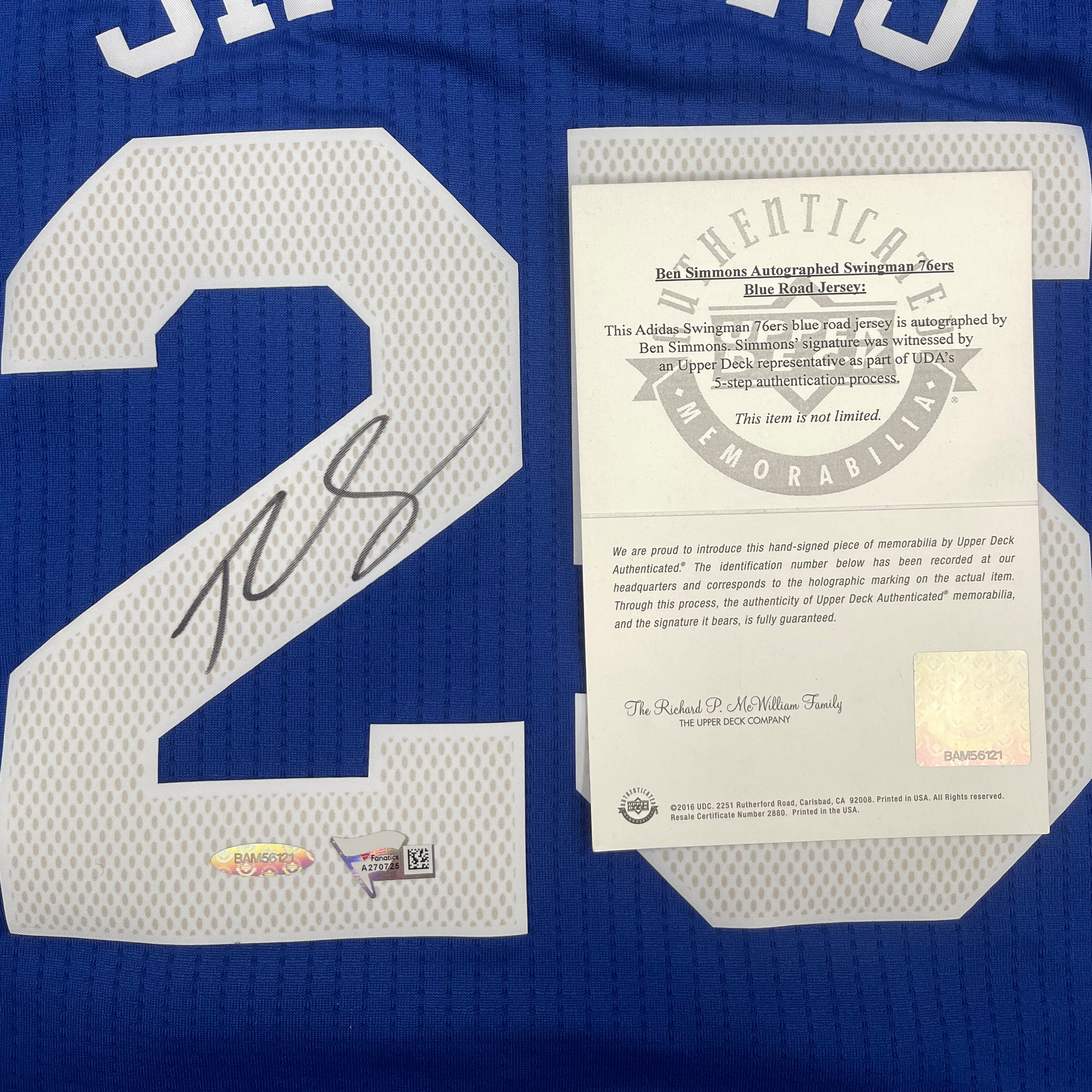 Ben Simmons UDA Upper Deck Signed Autograph Inscribed Nike Jersey 31/125  W/BOX