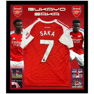 Soccer – Bukayo Saka Signed & Framed Arsenal Jersey (Beckett Hologram)