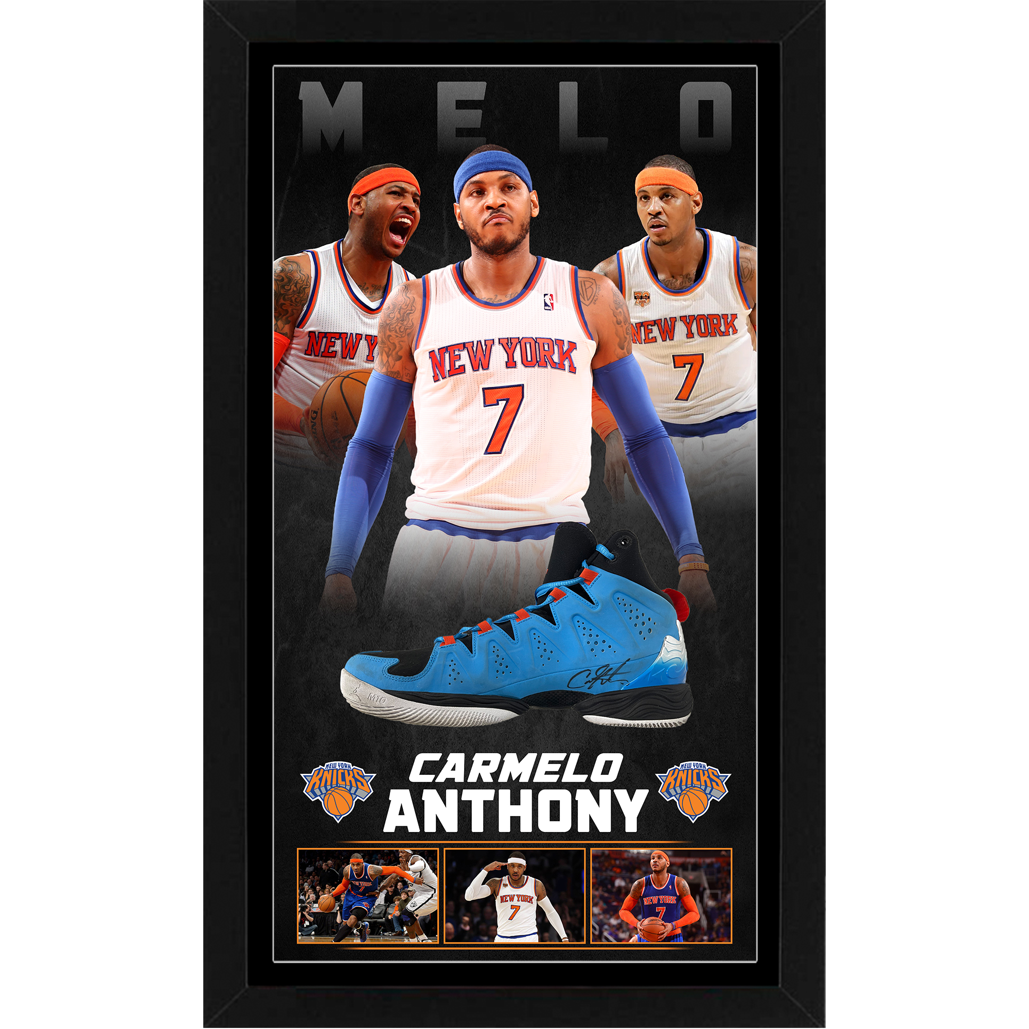 Basketball – Carmelo Anthony Signed & Framed Jordan Melo M1...