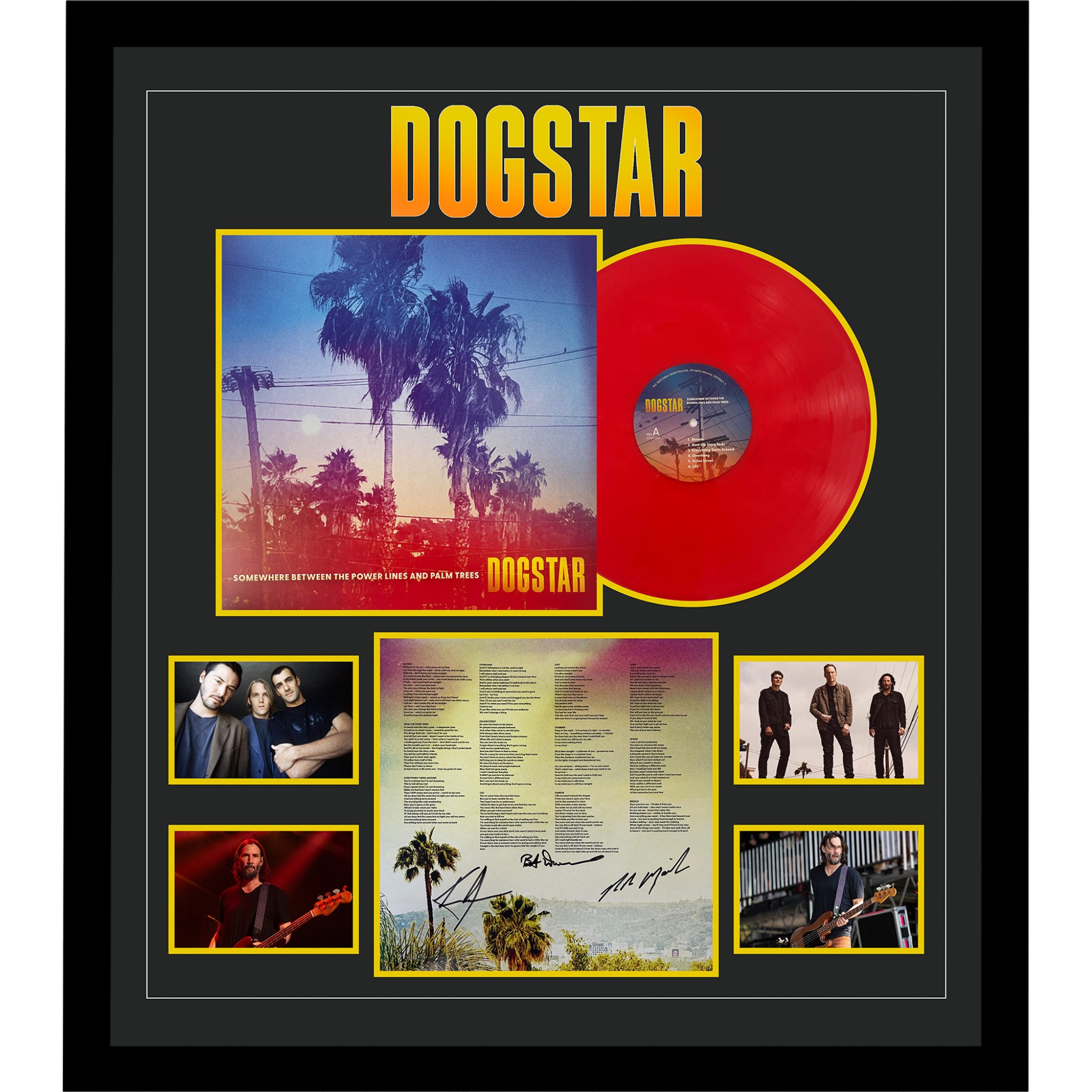 Music DOGSTAR Signed & Framed Somewhere Between The Power Lines And