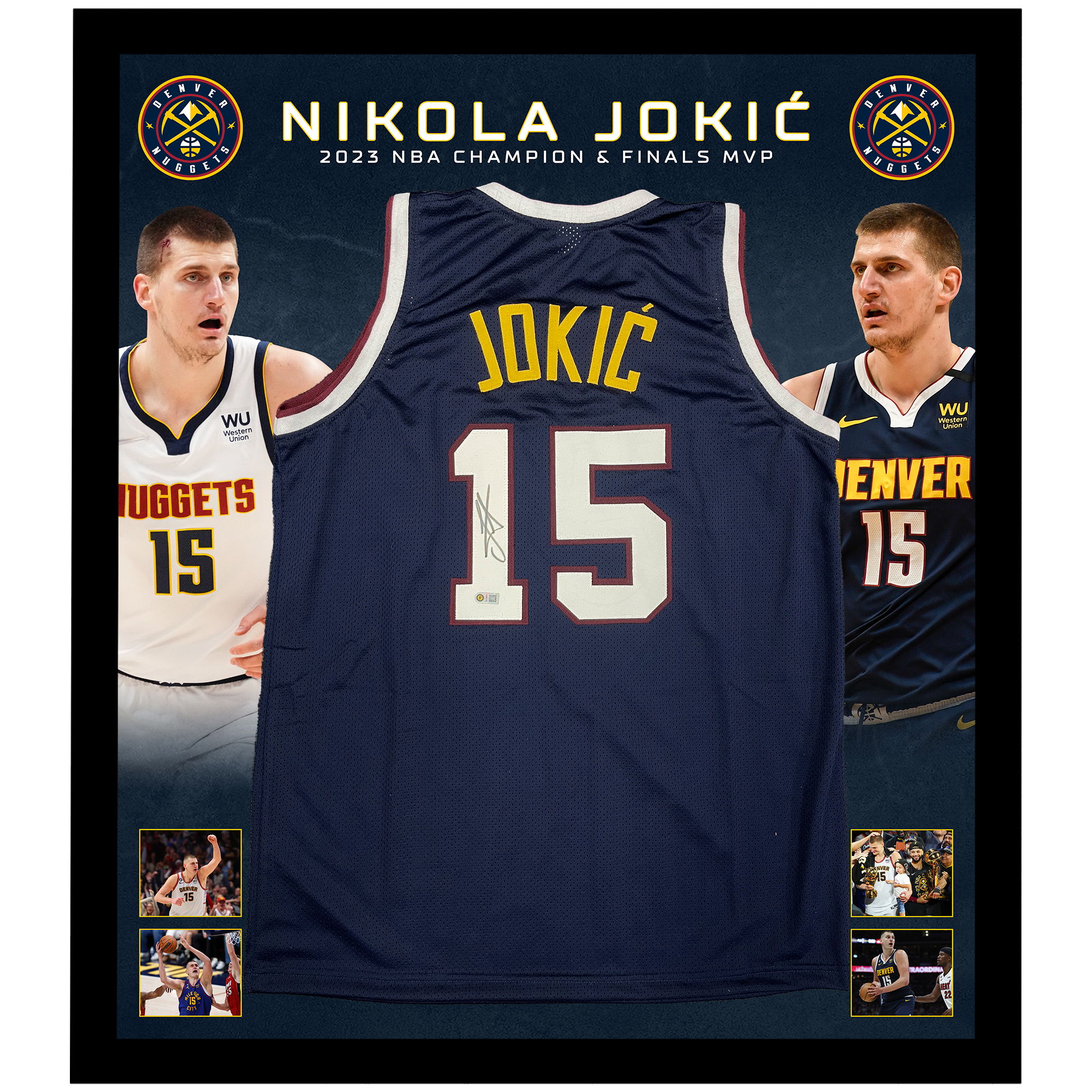 Basketball – Nikola Jokic Signed & Framed Denver Nuggets Je...