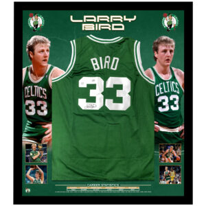 Basketball - Larry Bird Signed & Framed Boston Celtics Jersey (JSA + Larry Bird)