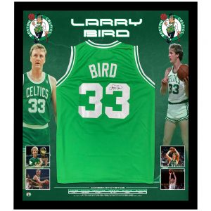 Basketball - Larry Bird Signed & Framed Boston Celtics Jersey (JSA COA)