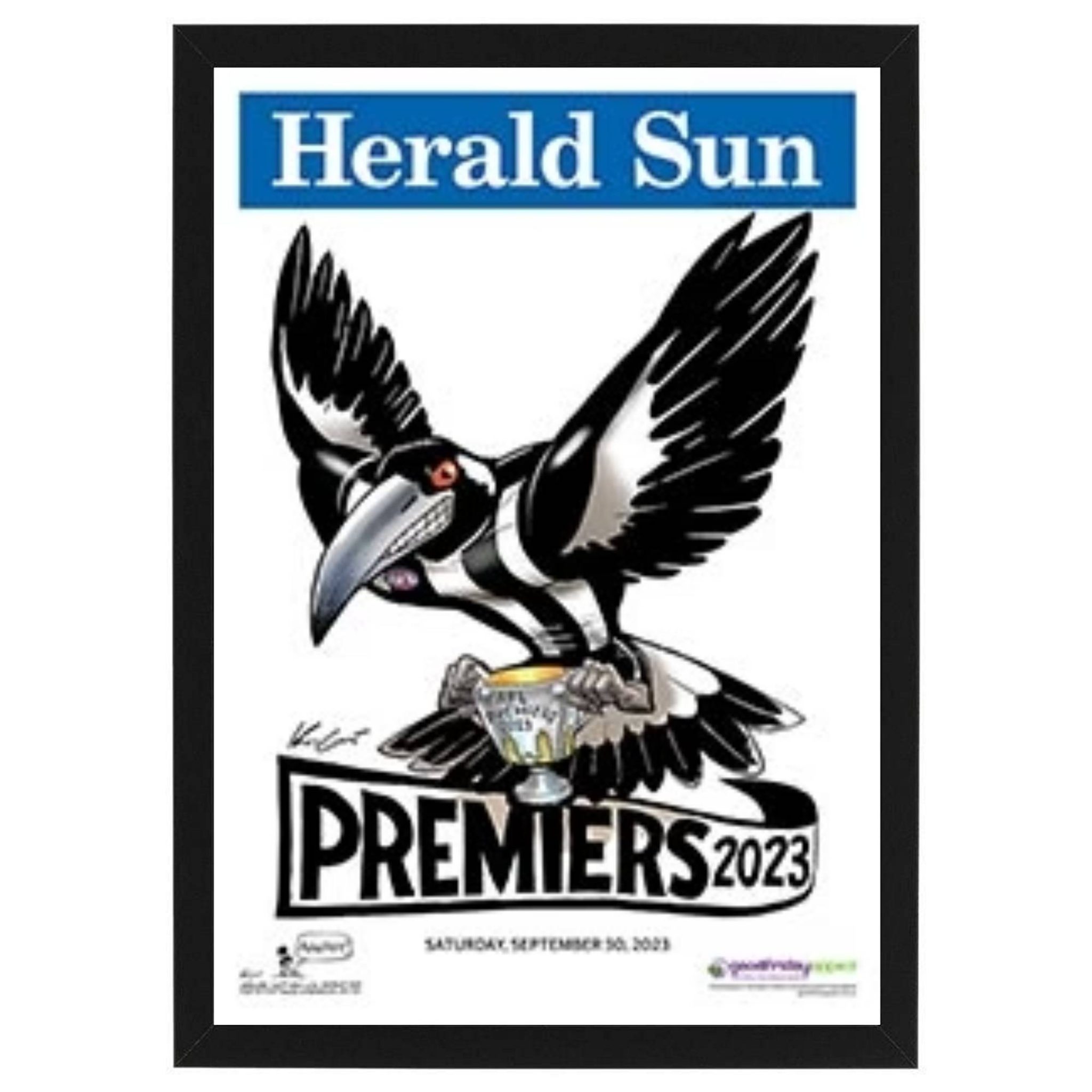 Collingwood Magpies 2023 Afl Grand Final Premiership Mark Knight Framed Print Taylormade 7744