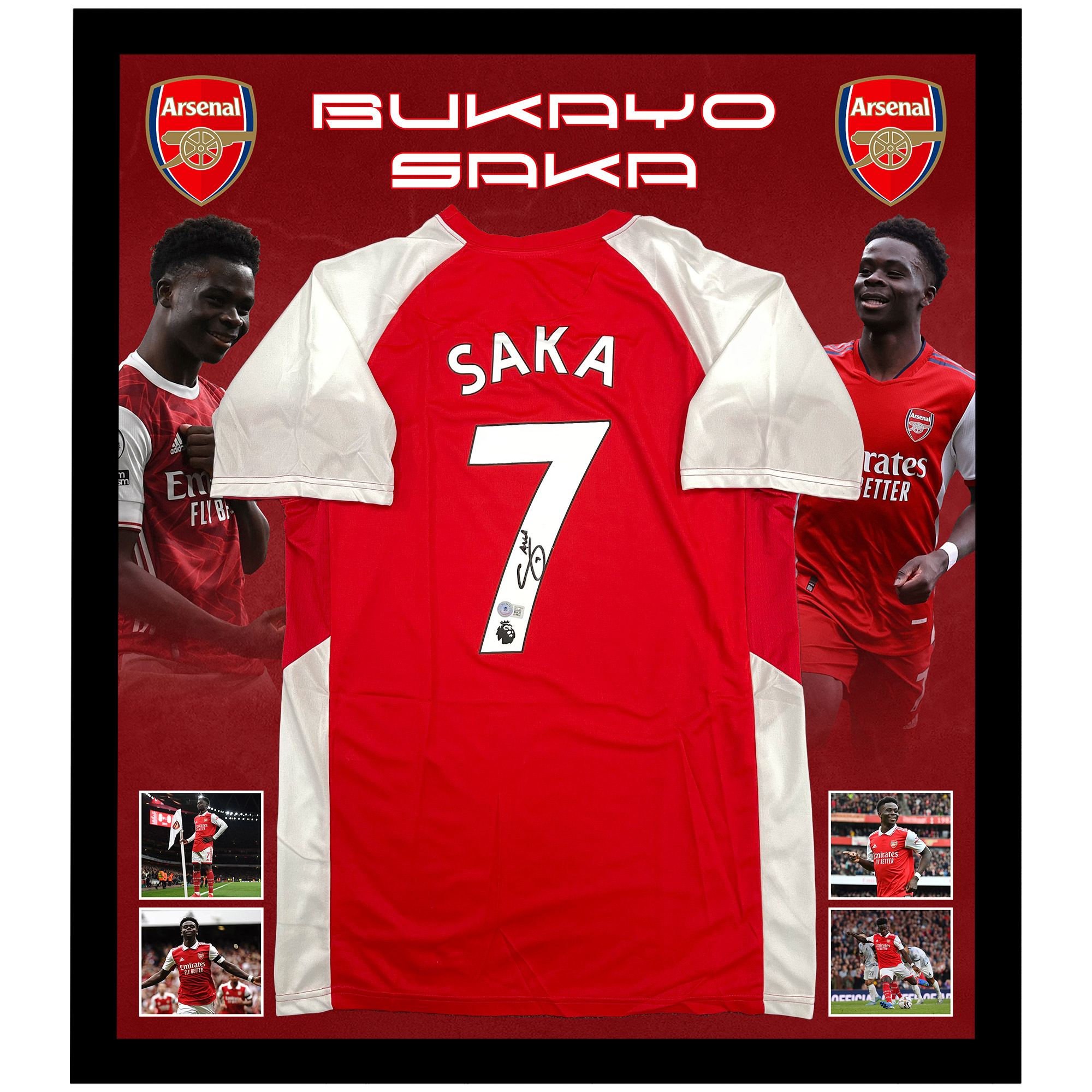 Soccer – Bukayo Saka Signed & Framed Arsenal Jersey (Beckett Ho...
