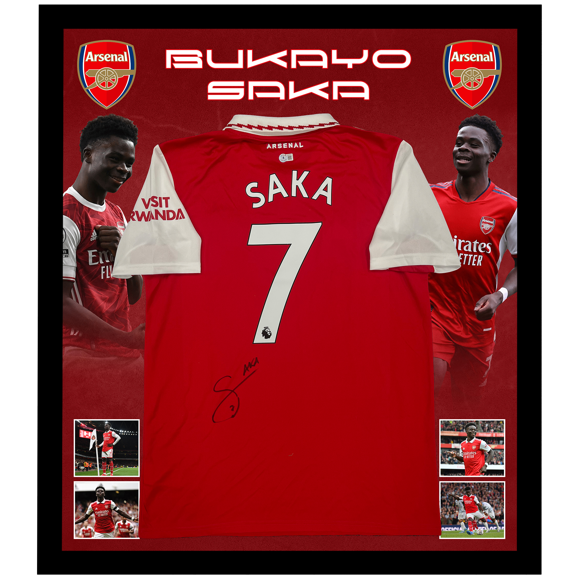 Soccer – Bukayo Saka Signed & Framed Arsenal Jersey (Beckett Ho...