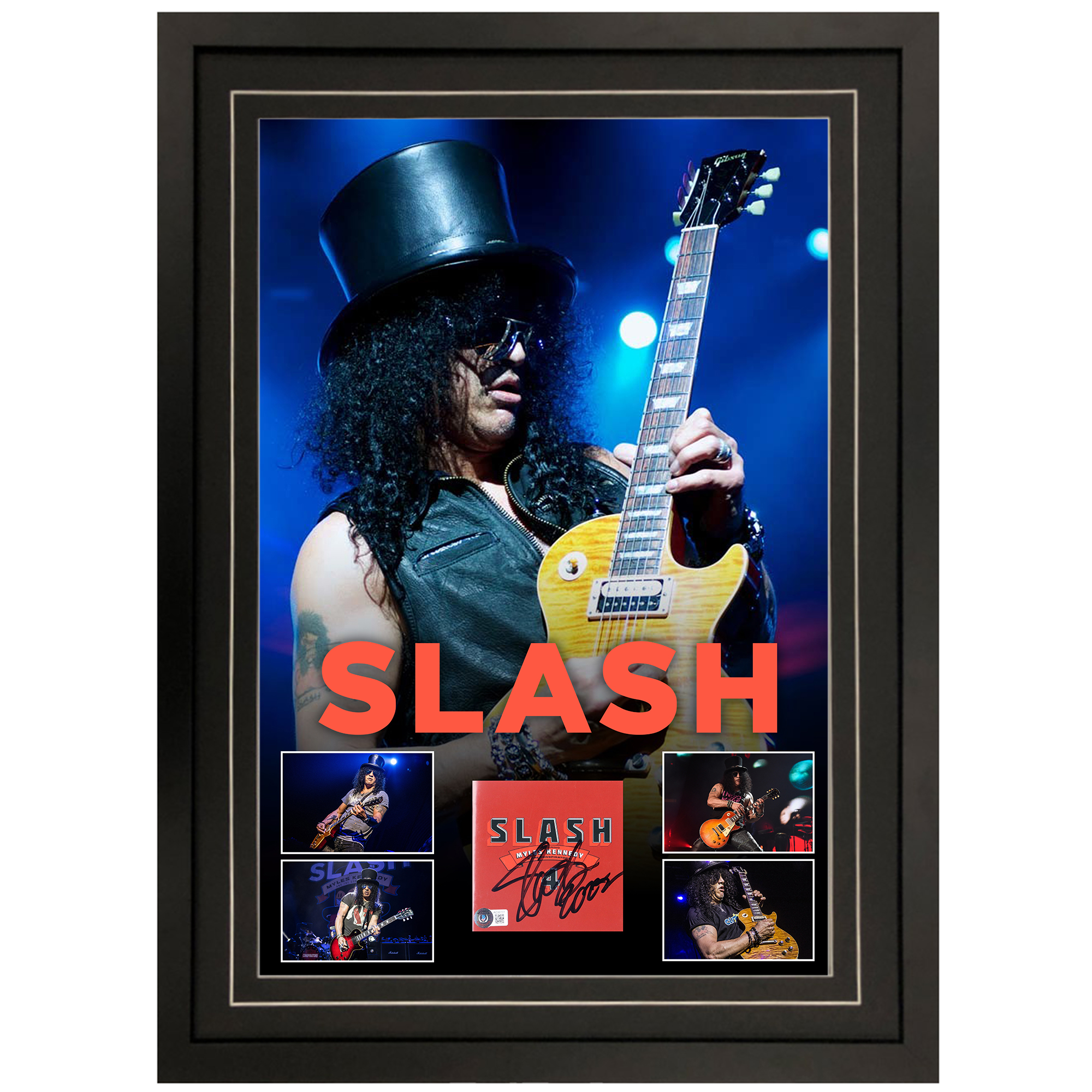 Music – SLASH Signed & Framed Slash 4 CD Booklet (Beckett L...