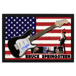 Music - Bruce Springsteen Hand Signed & Framed Full size Guitar with Custom Backdrop