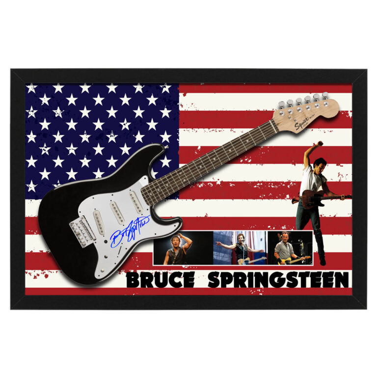 Music - Bruce Springsteen Hand Signed & Framed Full size Guitar with ...