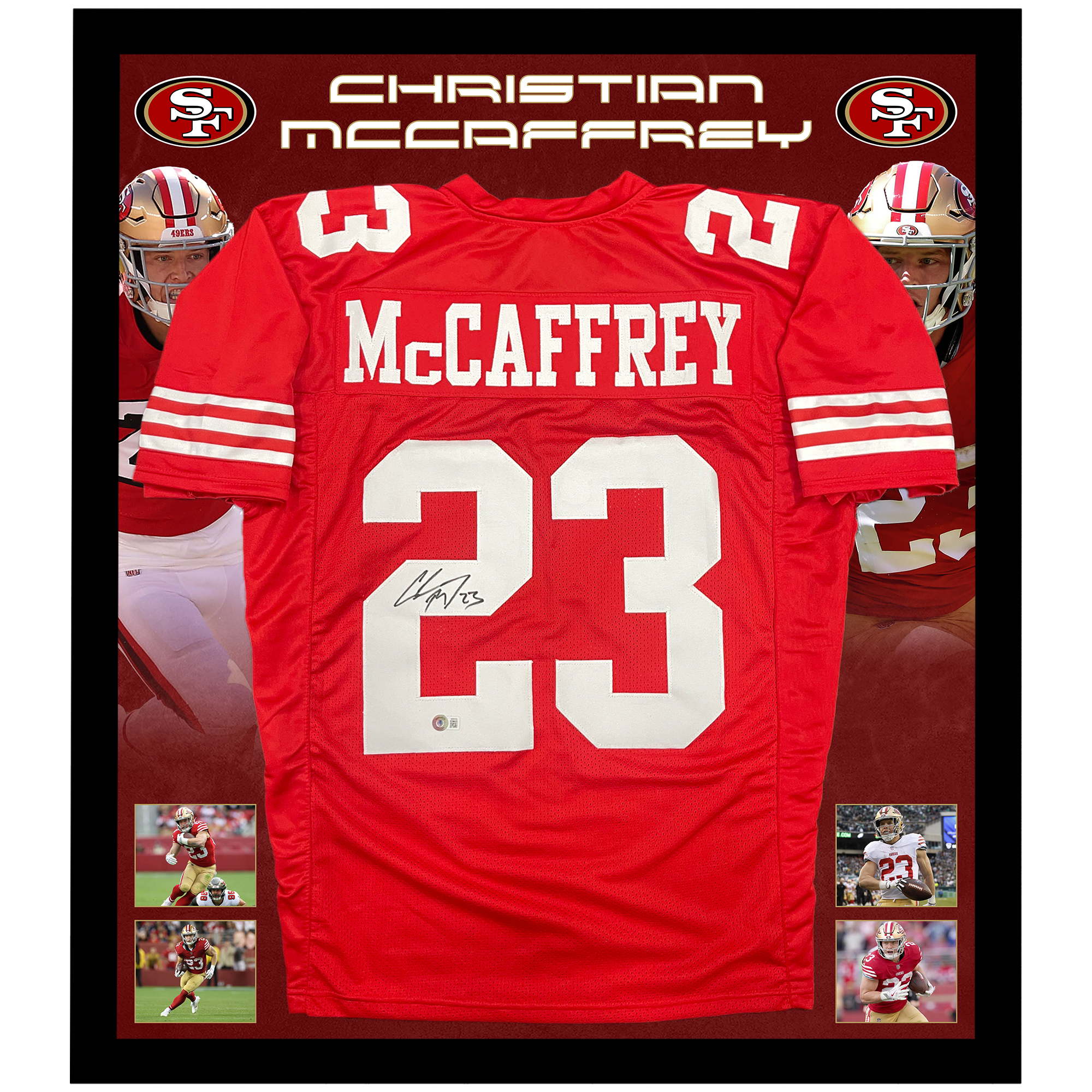 NFL – CHRISTIAN MCCAFFREY Signed & Framed 49ers Jersey (Beckett...