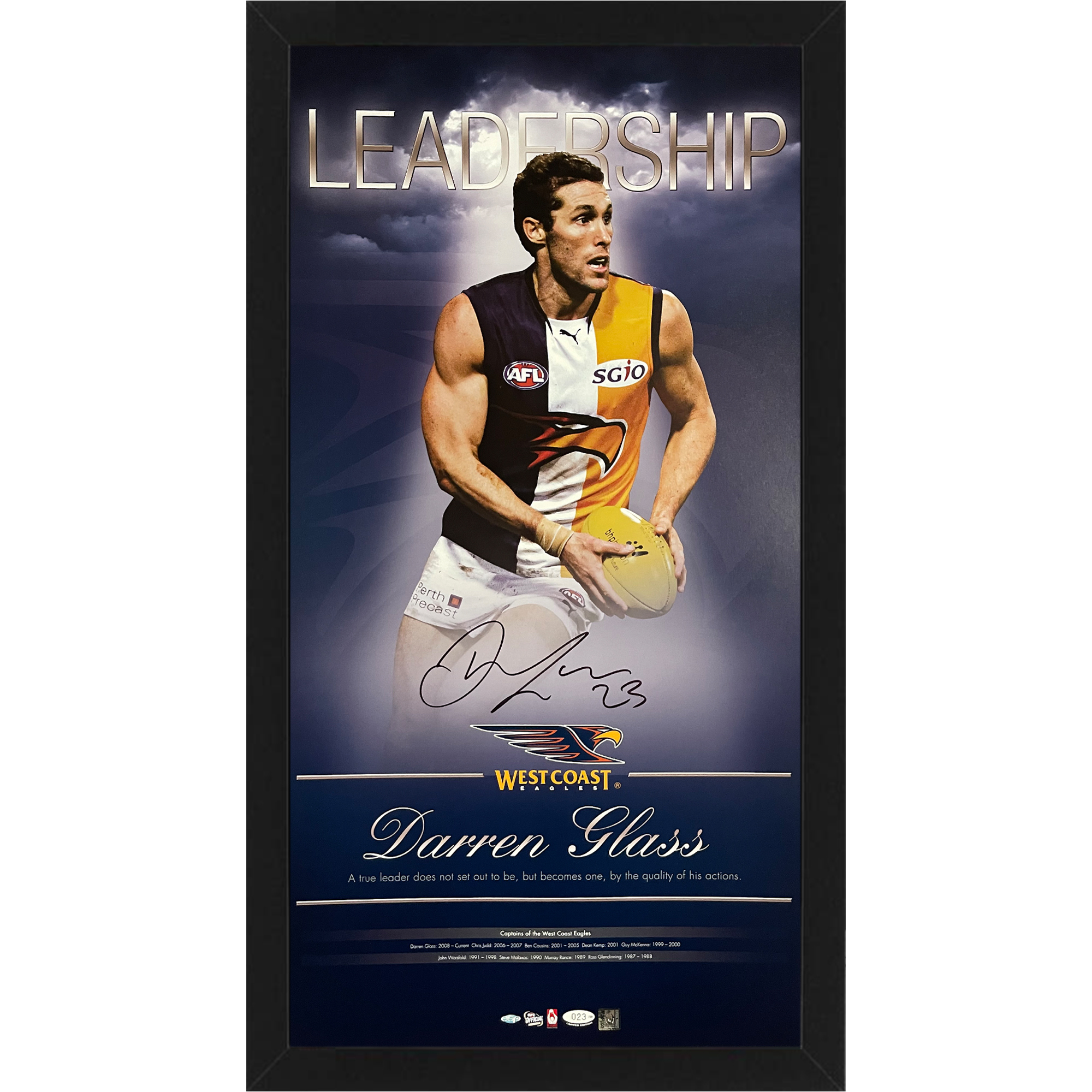 West Coast Eagles – Darren Glass Signed and Framed Limited Editi...