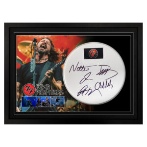 Foo Fighters - Signed & Framed Drum Skin/Drum Head