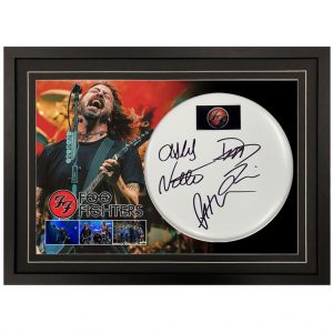 Foo Fighters - Signed & Framed Drum Skin/Drum Head #36681
