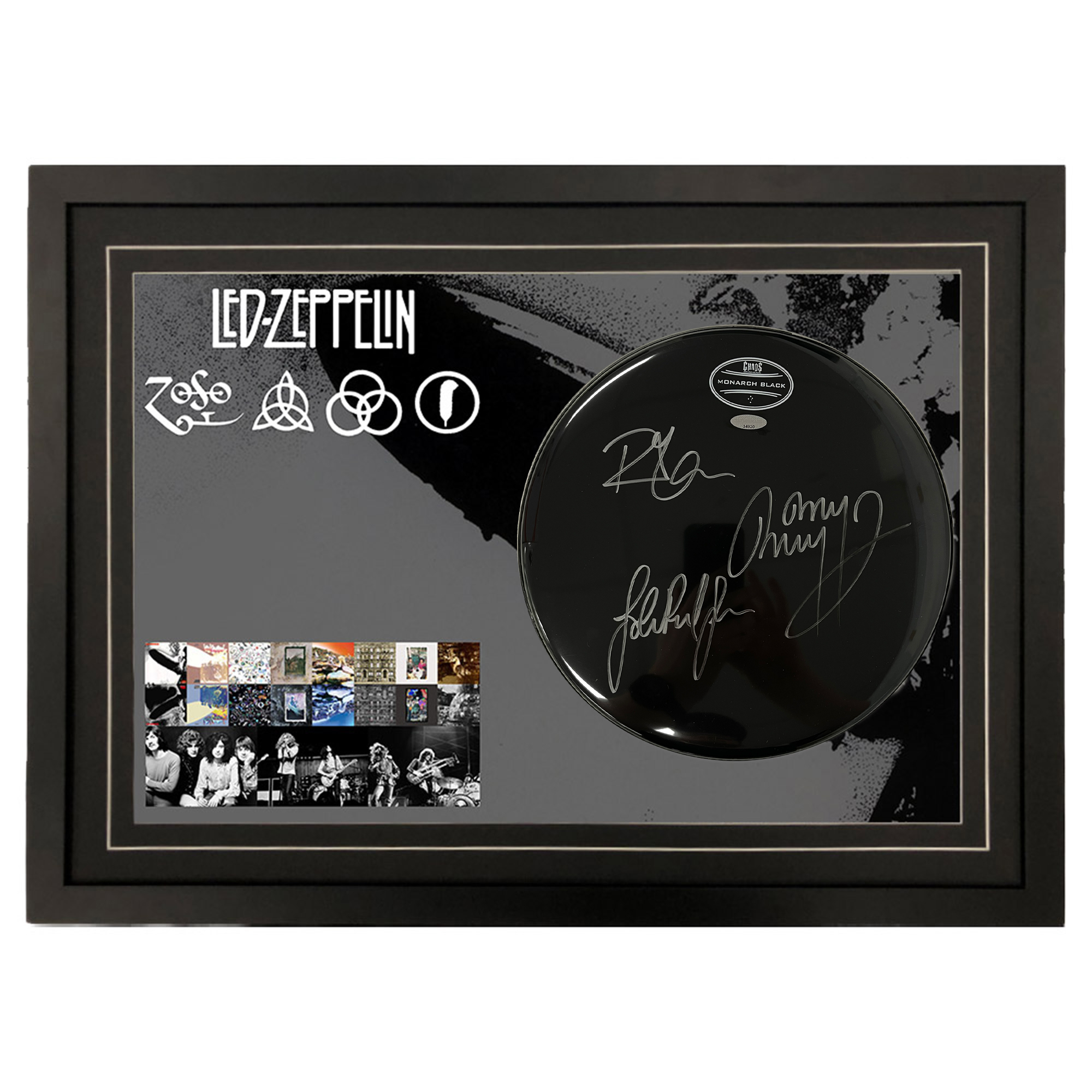 Led Zeppelin – Signed & Framed Drumskin #34920