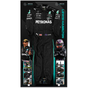Lewis Hamilton Signed & Framed Full Size Formula One Black Race Suit