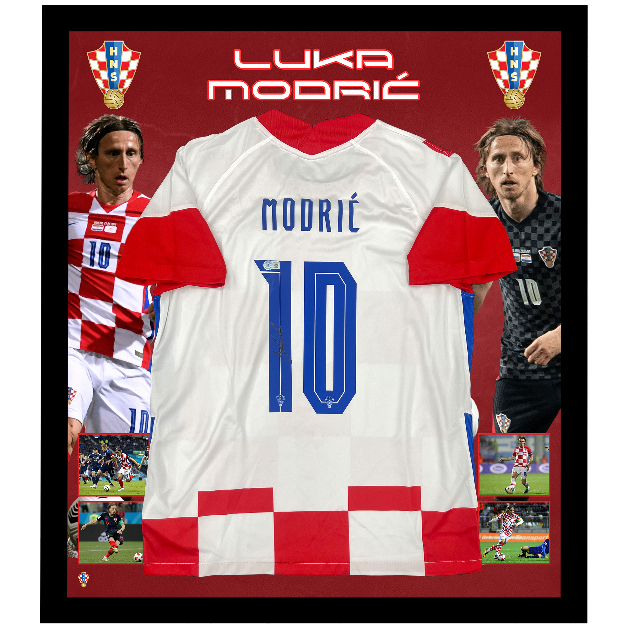 Soccer – Luka Modric Signed & Framed Croatia Jersey (Beckett CO...