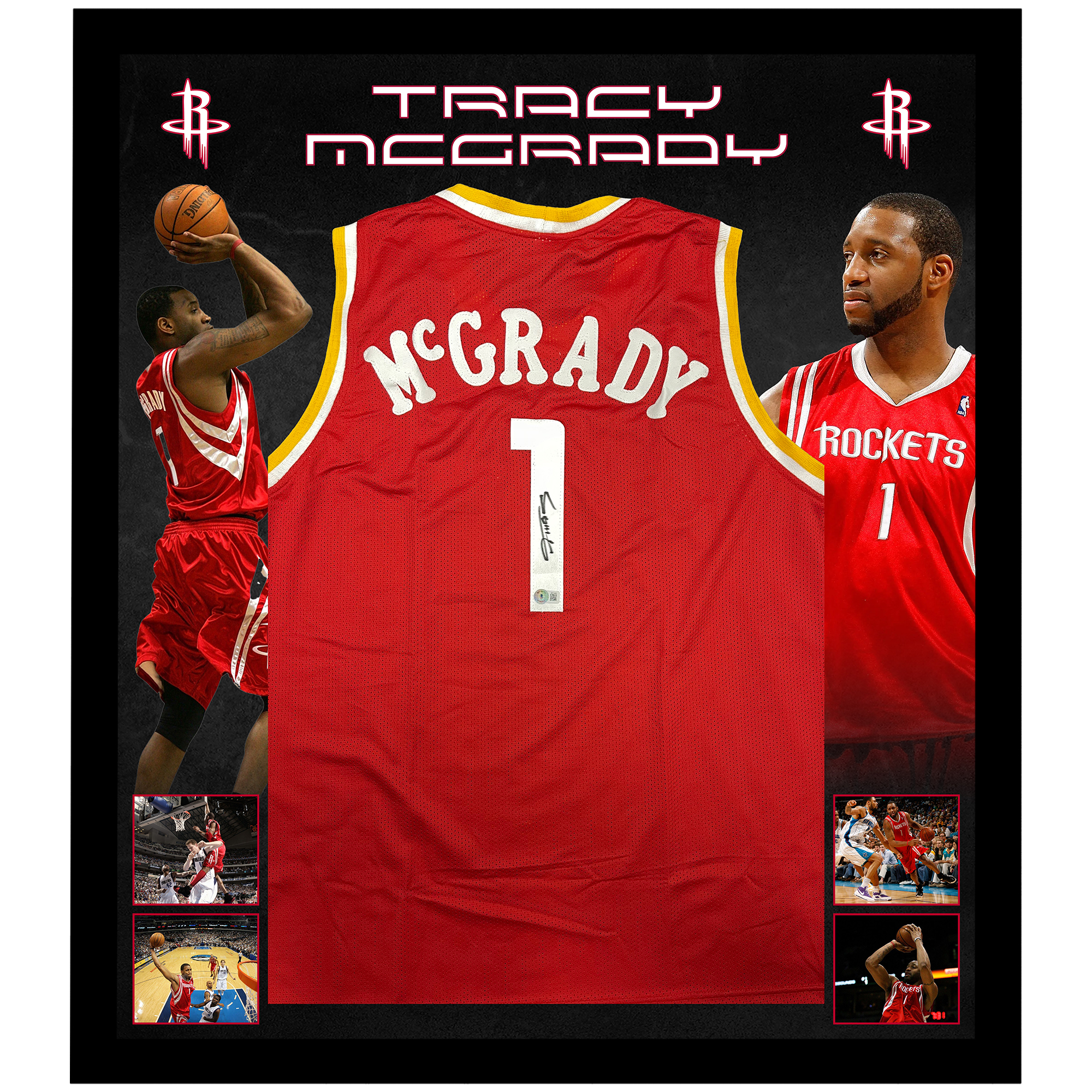 Basketball – TRACY MCGRADY Signed & Framed Houston Rockets ...