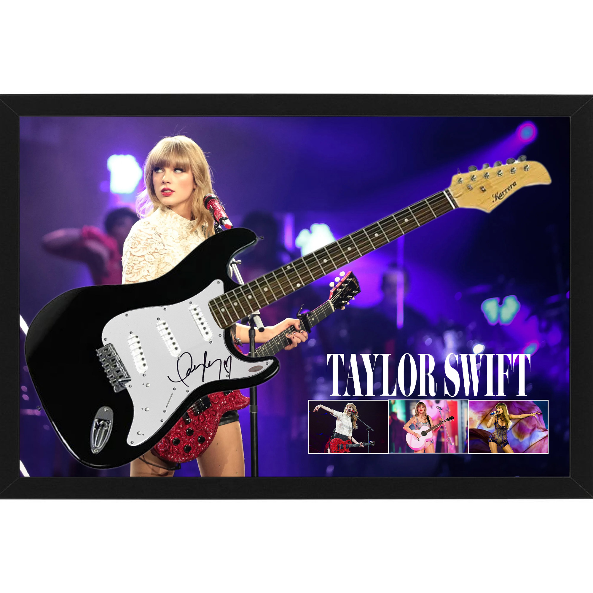 Music – Taylor Swift Hand Signed & Framed Full size Guitar with...