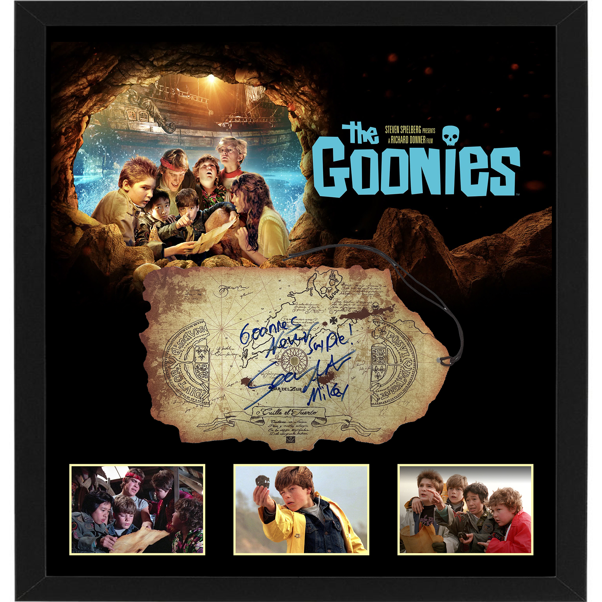 SEAN ASTIN Signed & Framed The Goonies Replica Treasure Map