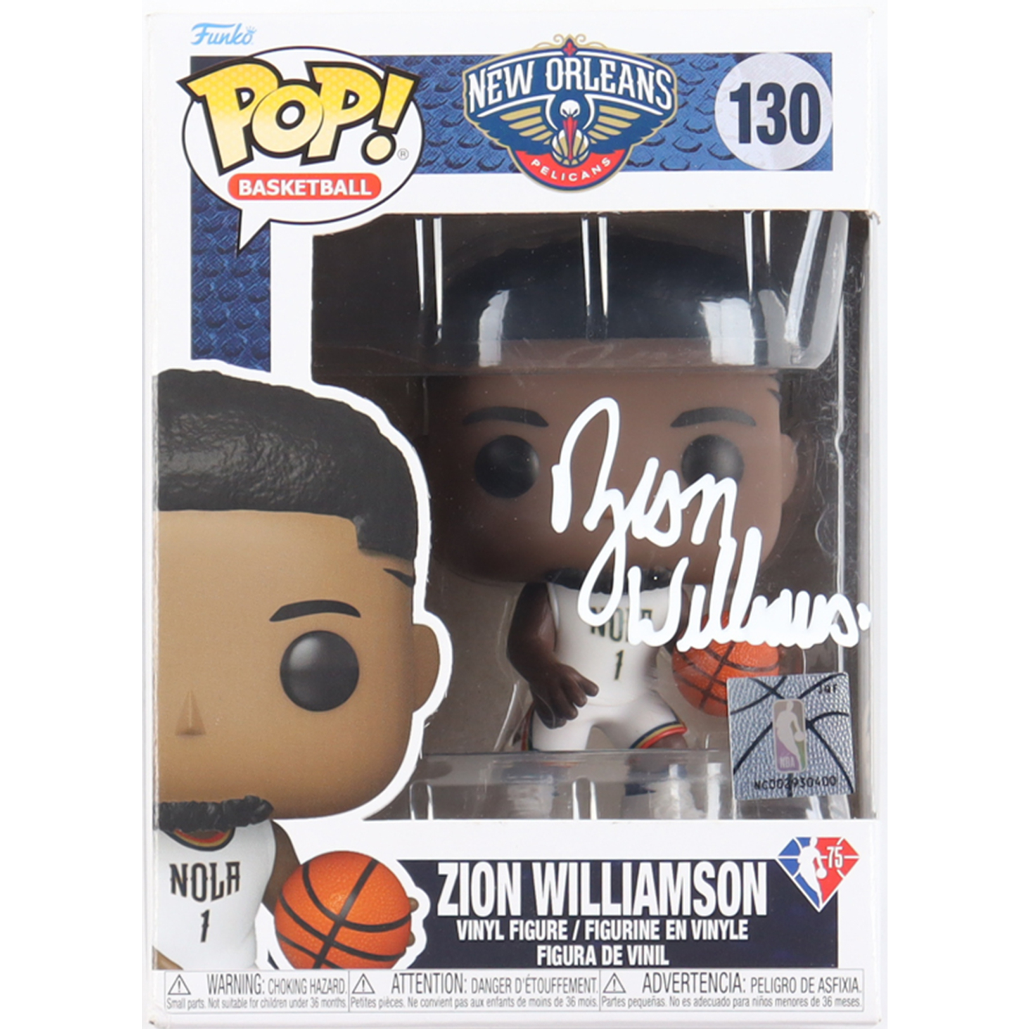 Zion Williamson Signed “NBA – New Orleans Pelicans” #130 Funko Pop! Vinyl (PSA COA)