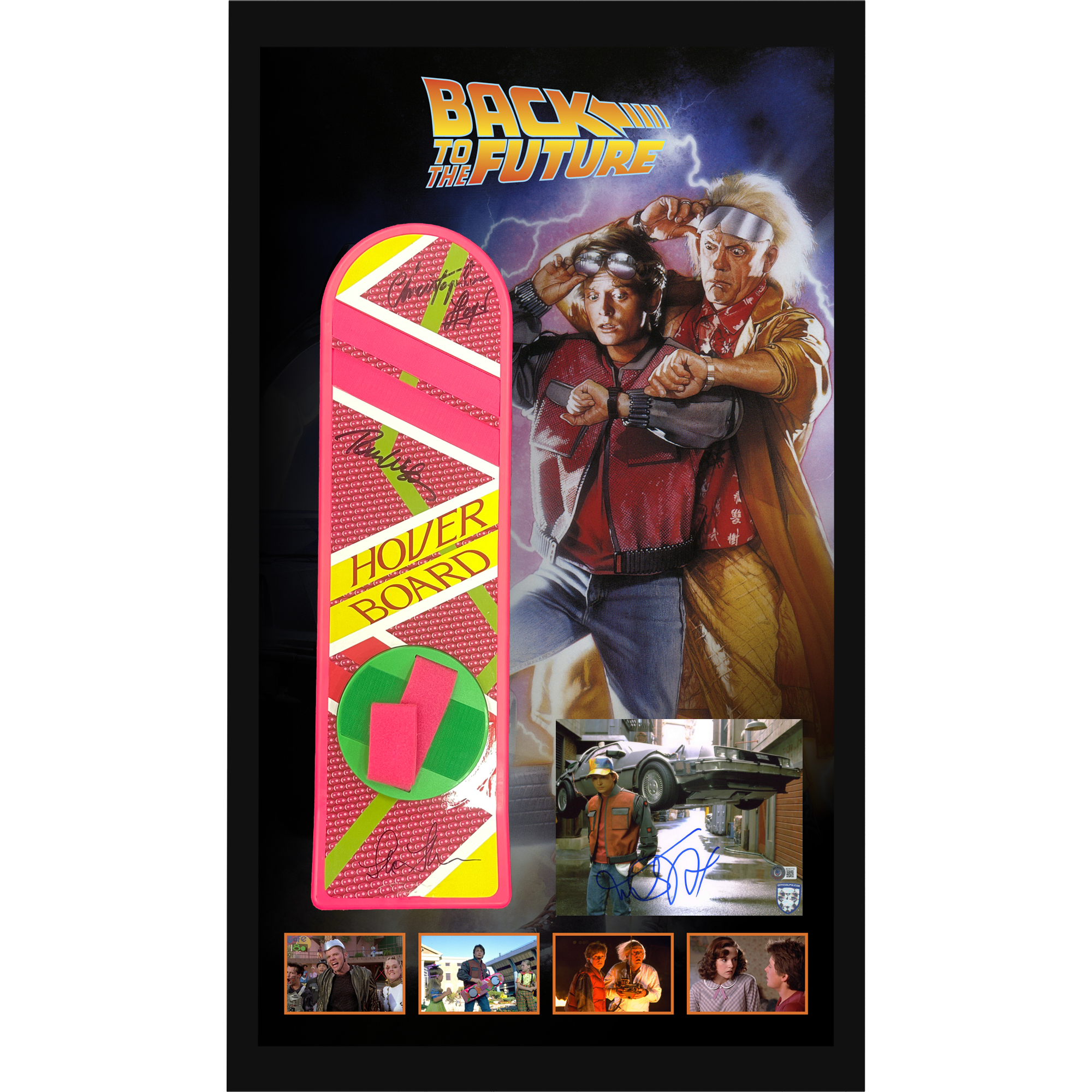 Back to the Future – Cast Signed & Framed Full Size Hoverbo...