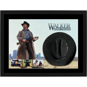 CHUCK NORRIS Signed & Framed Walker Texas Ranger Cowboy Hat