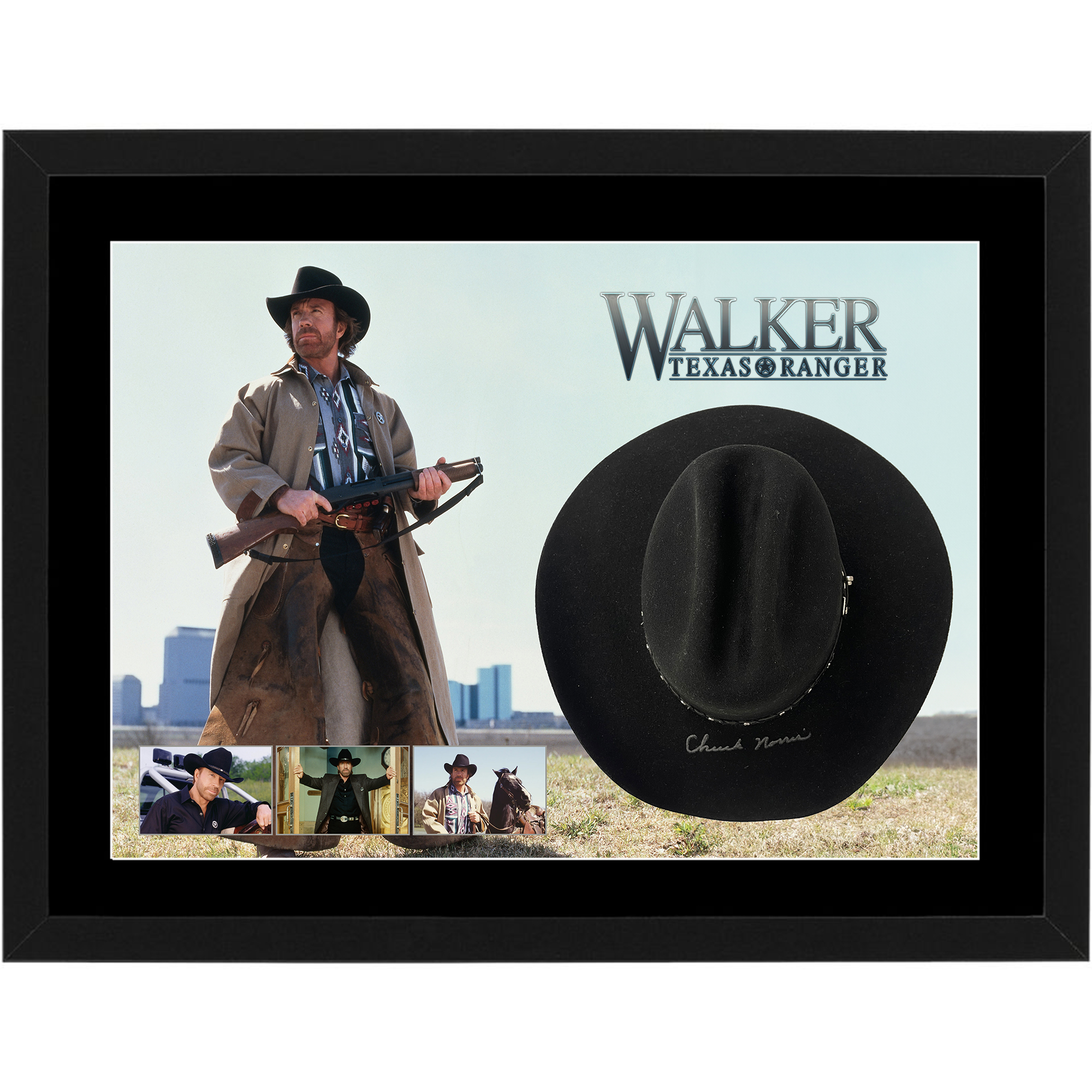 CHUCK NORRIS Signed & Framed Walker Texas Ranger Cowboy Hat