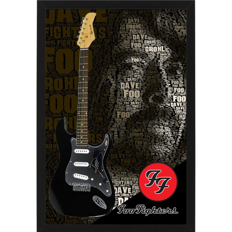 Music Dave Grohl Hand Signed & Framed Full Size Guitar with Custom