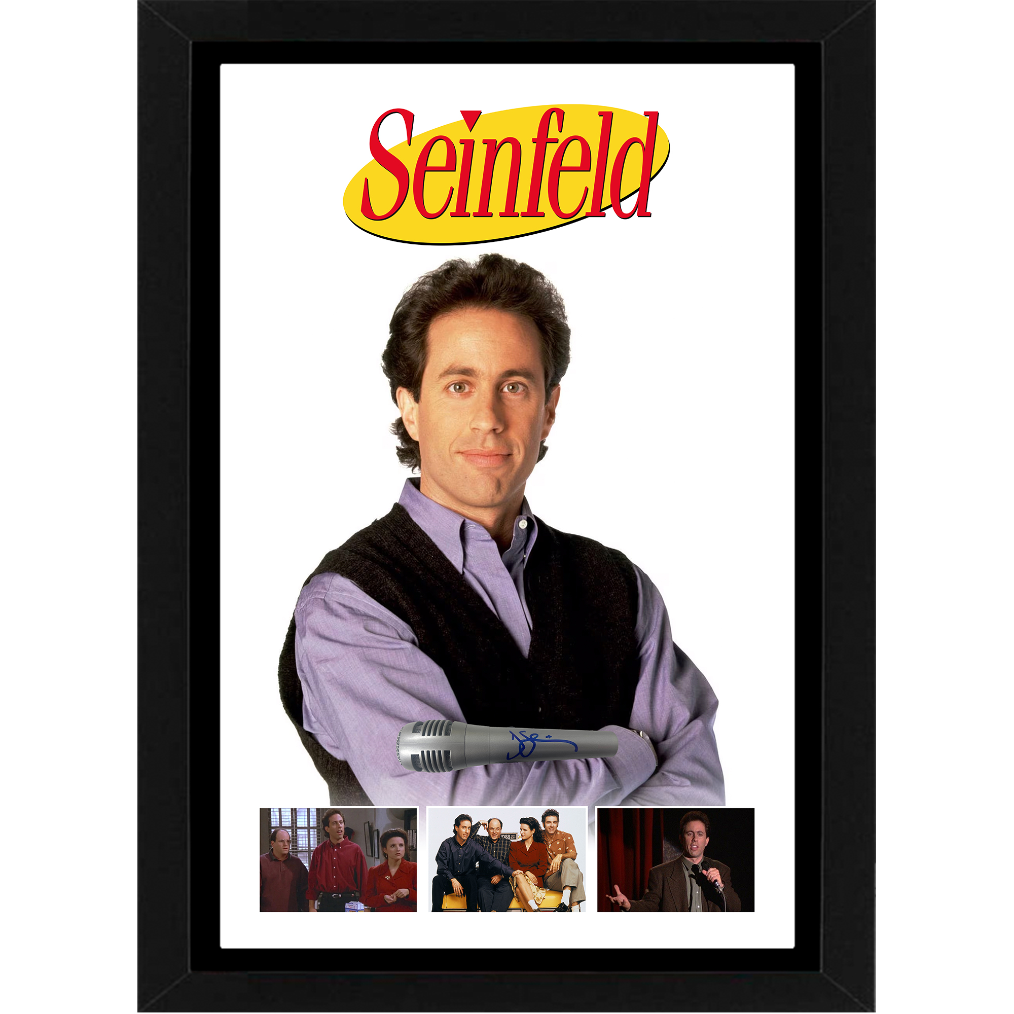 Jerry Seinfeld Signed & Framed Microphone Deluxe Display (Beckett...