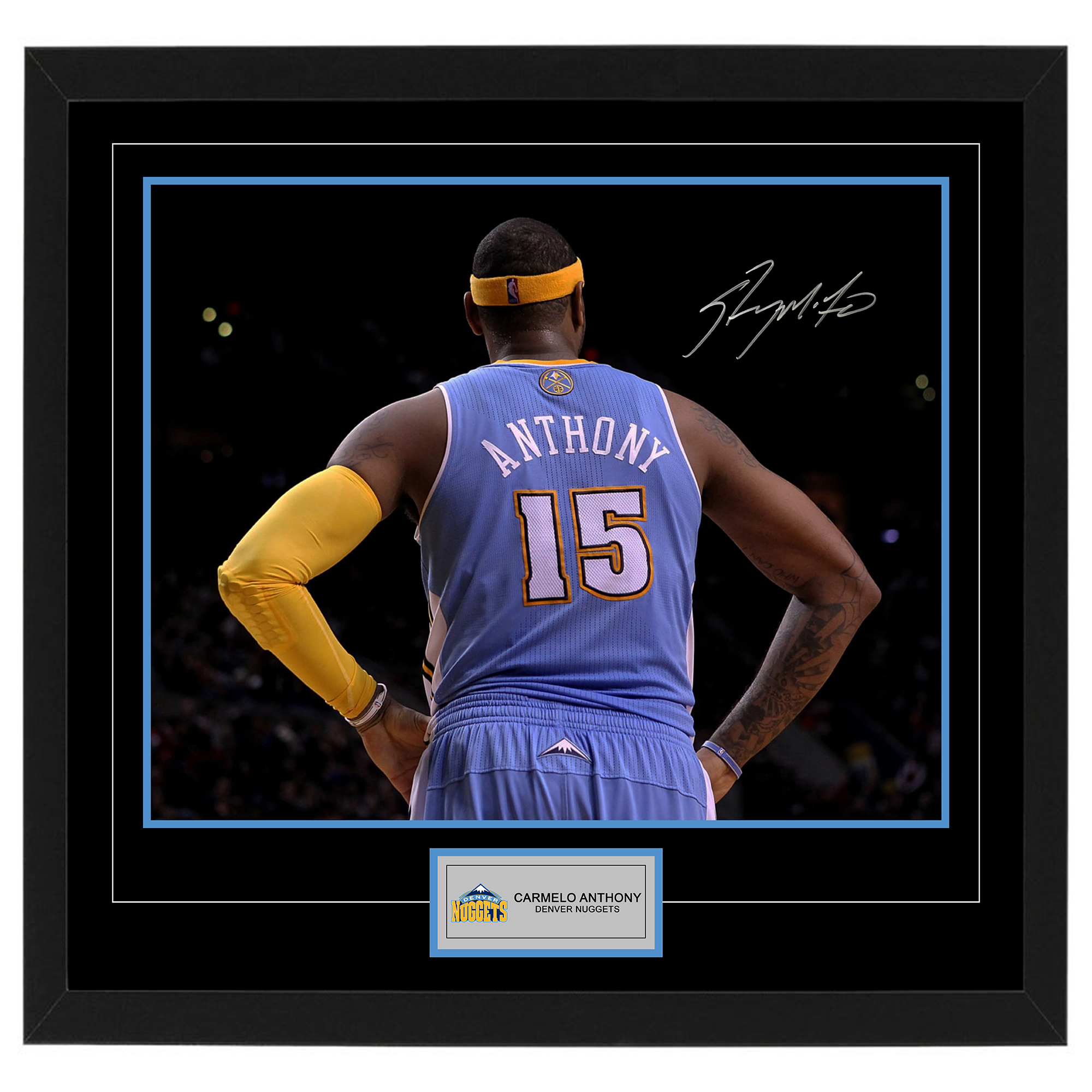 Basketball – CARMELO ANTHONY Signed & Framed Nuggets 16×20...